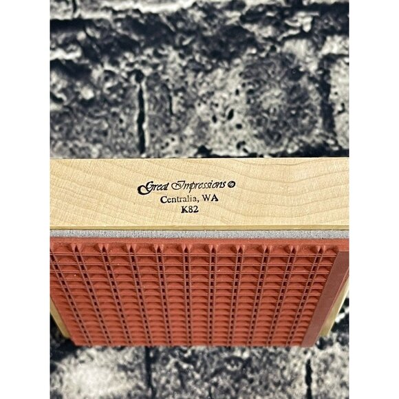 Great Impressions PLAID PATTERN Wood Mount Rubber Stamp #K82 - Picture 4 of 8